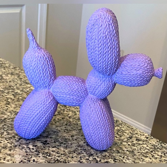 Other - Purple Knit Textured Balloon Dog Art Figure  Decor Large